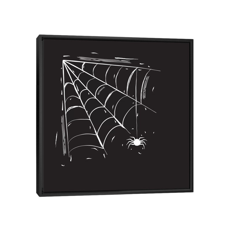 « effrayant éclairé cut spider », impression sur toile tendue, H 18 po x l 18 po x P 1,5 po, Pas de tapis