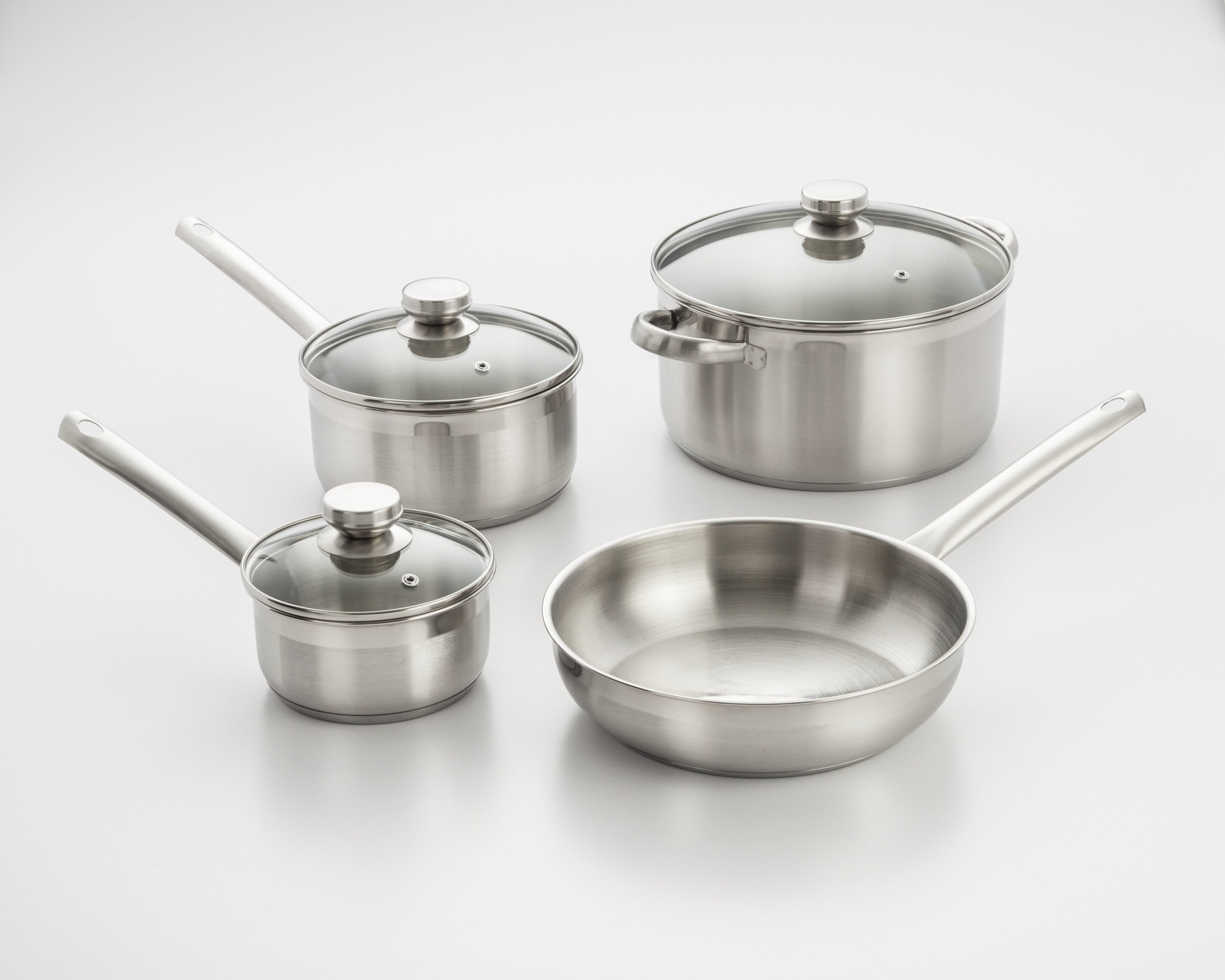  Revere 7-Piece 18/10 Stainless Steel Tri-Ply Bottom Cookware Set  : Home & Kitchen