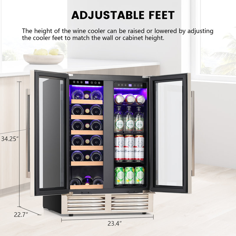 23.4'' 18 Bottle and 56 Can Dual Zone Freestanding/Built-In Wine & Beverage Refrigerator