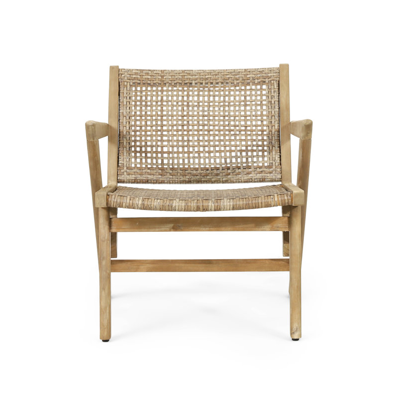 2 fauteuils club d'extérieur - Structure en bois brun
