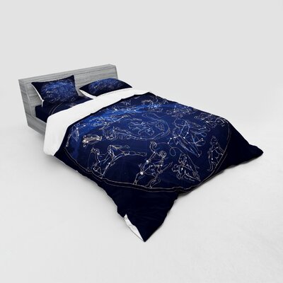 Constellation Antique Sky Map with Hand Drawn Mythological History Galaxy Duvet Cover Set -  Ambesonne, bsnev_35296_queen