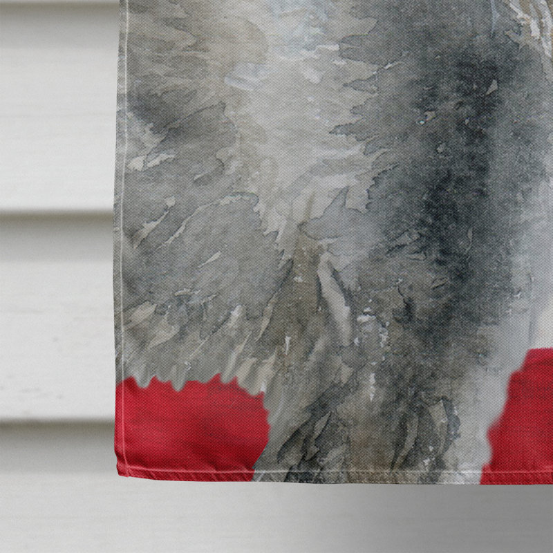 Drapeau de maison en polyester à 2 côtés Shahnur, Schnauzer gris pâle