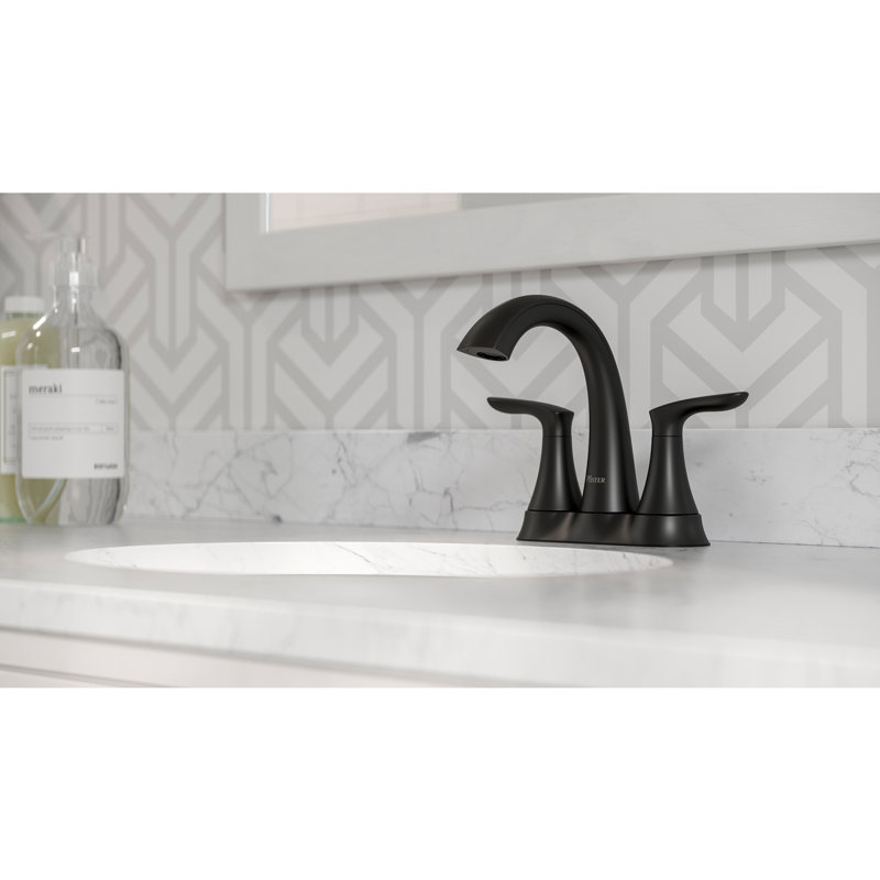 Robinet de salle de bain central avec drain Weller, Noir mat