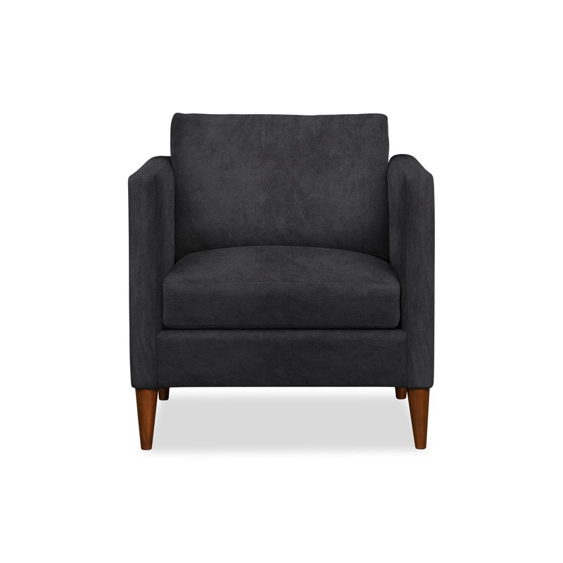 Clifford Upholstered Custom Armchair, Bella Gunmetal Performance Velvet