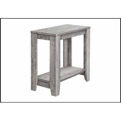 Stylish Industrial Grey Wood Accent Table, Perfect For Living Room And Bedroom With Two-Tier Storage And Versatile Use.