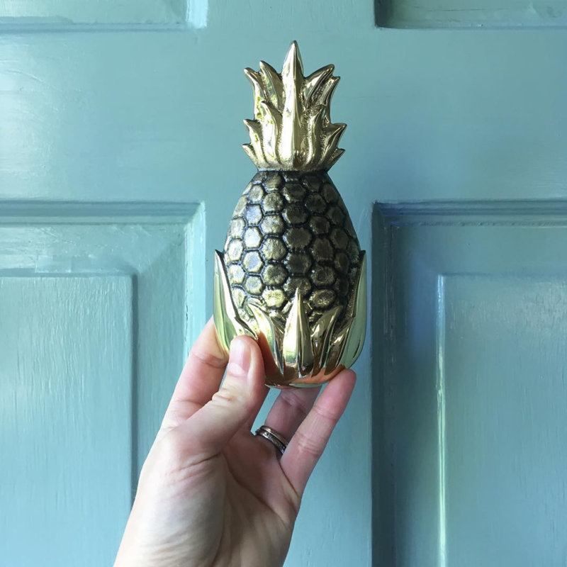 Heurtoir de porte Hospitality Pineapple, Laiton, 6 po x 3 po x 1,5 po