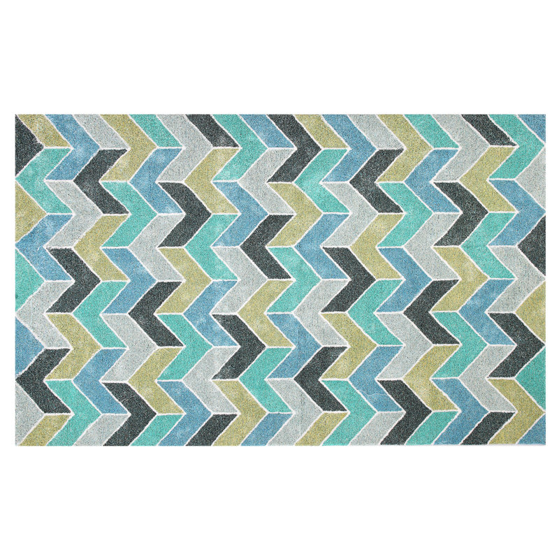 Tapis bleu/vert Hosler, Rectangle 6 pi x 9 pi