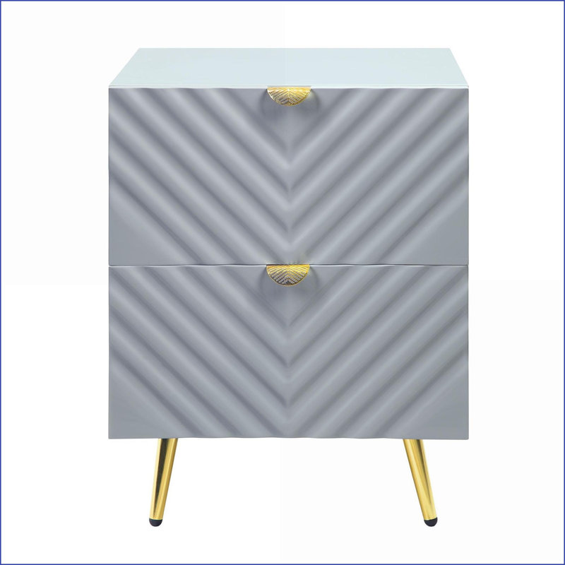 Table de chevet 2 tiroirs Gaines Grey