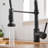 Single Handle Black Kitchen Faucet With Pull-Down - , Easy To Clean, Control Water Temperature And Flow Pull Down In Lever Control, Brass Body, Stable