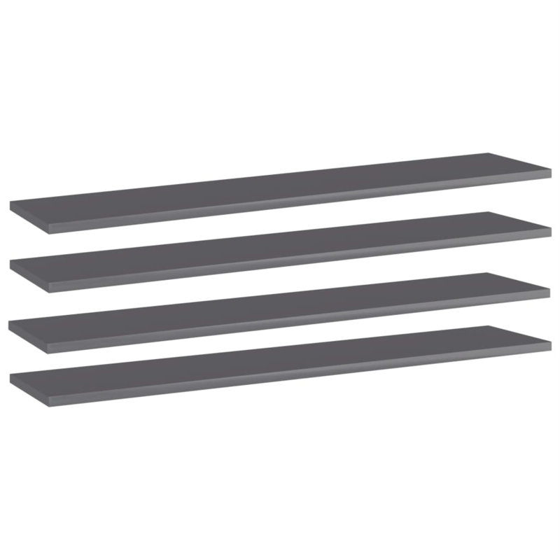 Tablettes flottantes étagères murales, H 0,6 po x l 39,4 po x P 7,9 po, Gris à haute brillance