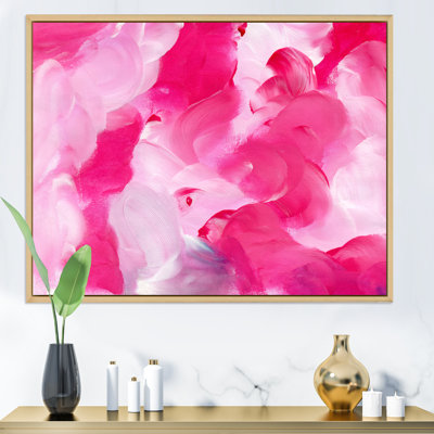 Fuchsia et nuages liquides roses - Peinture sur toile