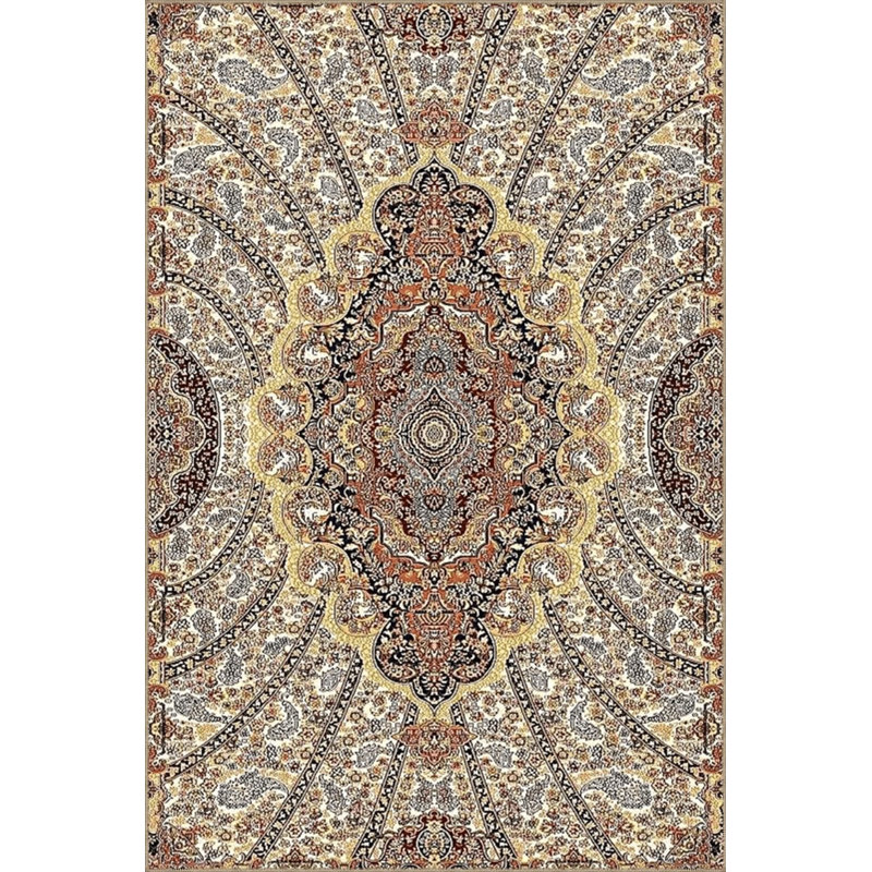 Multicolored Motif Ethnic Flower Figure Patterned Vintage Decorative Carpet, Rectangle 2'4" x 4'