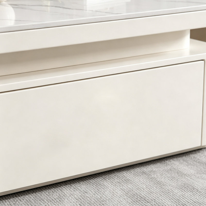 Ensemble de tables basses Square Creative, H 14,17 po x l 27,55 po x P 27,55 po, Gris clair / Blanc