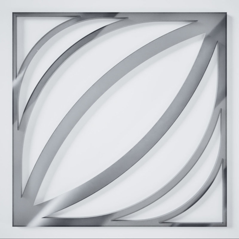 Otis Decorative Fretwork Acrylic Wall Panels, Extra Small, 7 3/8"W x 7 3/8"H x 1/8"T, Silver Mirror, Silver