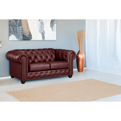 Orner 70" Leather Rolled Arm Loveseat