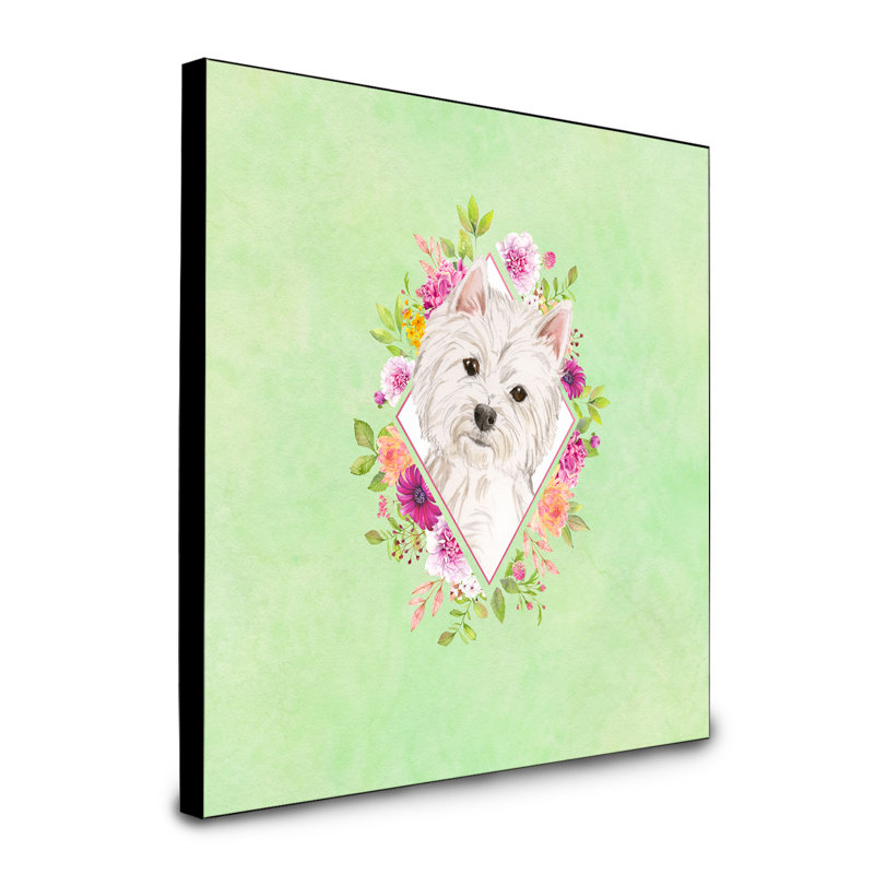 Panneau mural Dollman Flowers, Vert, Westie