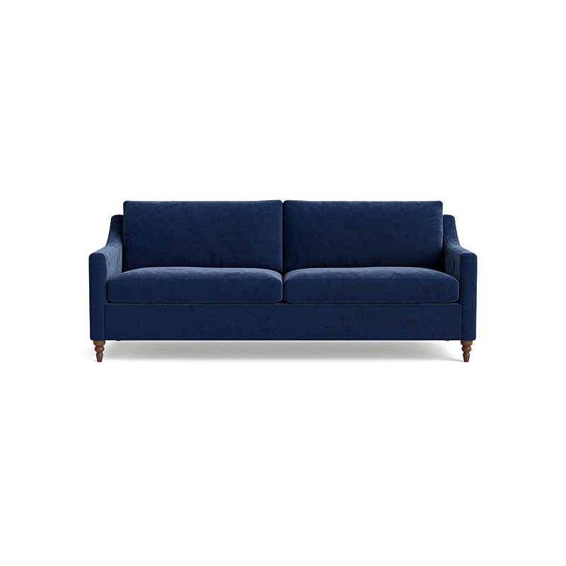 Vera Sofa (85"), Walnut Finish (Turned), Performance Velvet - Uniform