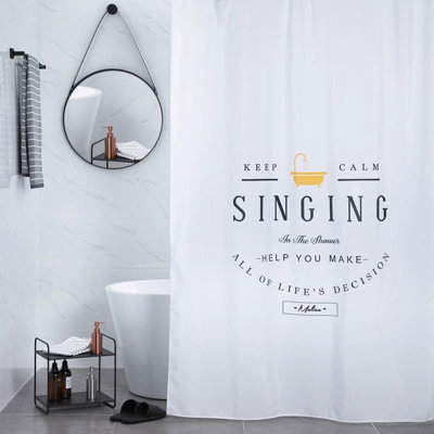 Polyester Shower Curtain With Hooks