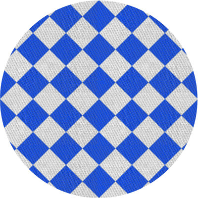 Tapis géométrique bleu / blanc