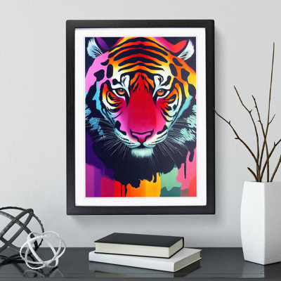Painted Tiger No.6 Abstract - Single Picture Frame Painting