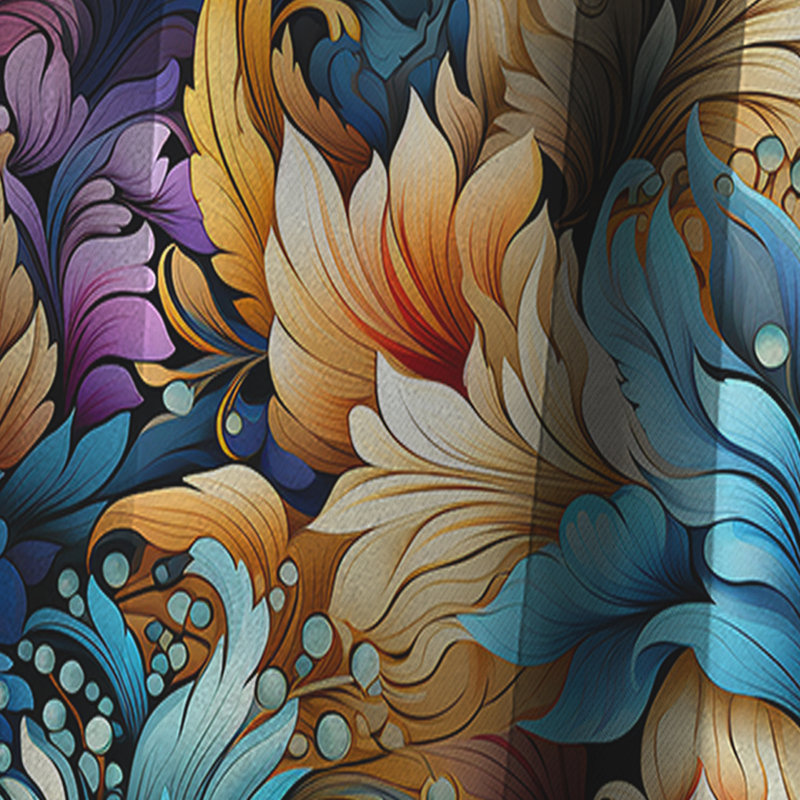 Motif cachemire mystique I - rideau floral, L 52 po x L 108 po