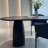 Solid wood and acrylic dining table-109894699