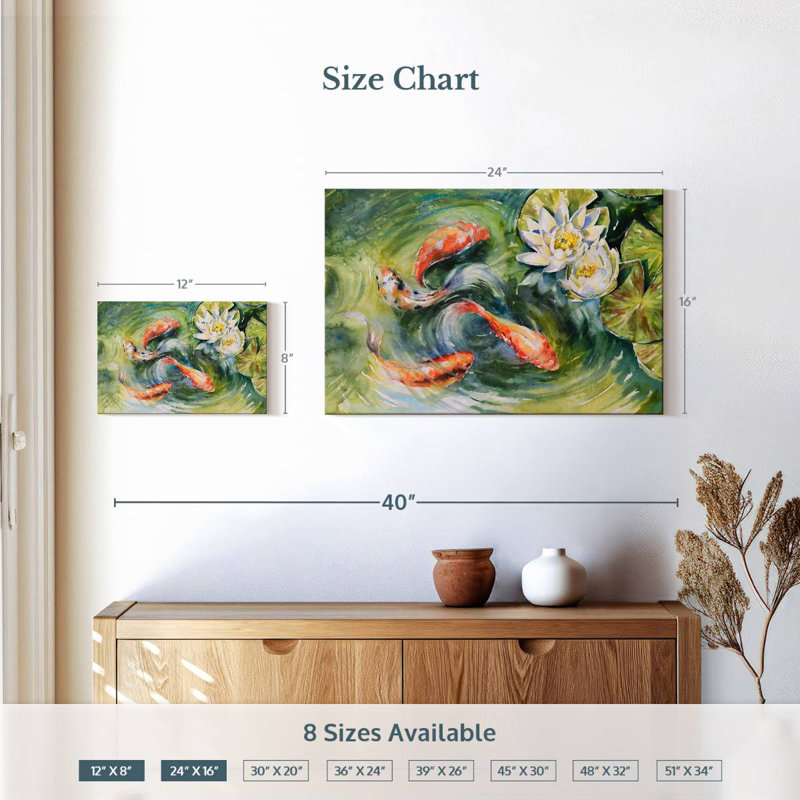 Brampt Pond Of Koi, 16" H x 24" W