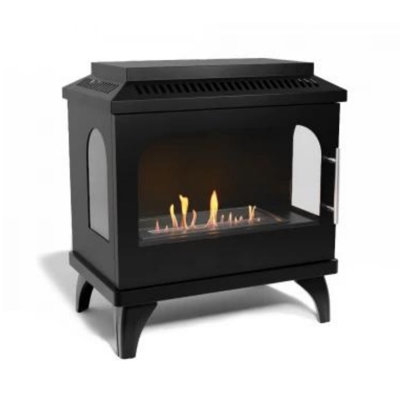 Ebern Designs 52.3 cm W Black Bio-Ethanol Fireplace with 6828 BTU