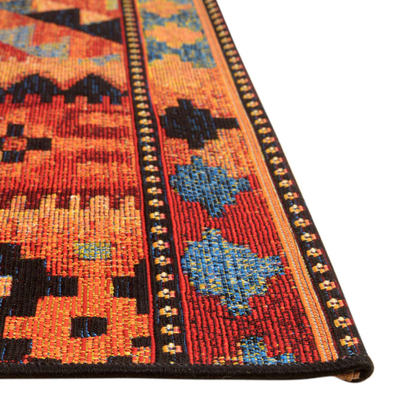 Lidio Washable Geometric Indoor / Outdoor Rug, Rectangle 6'1" x 9'