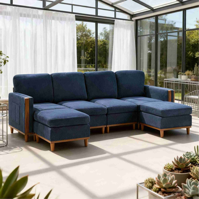 Canapé moderne avec rembourrage doux - idéal pour le salon, le bureau et la salle à manger, 105.5" W, Blue