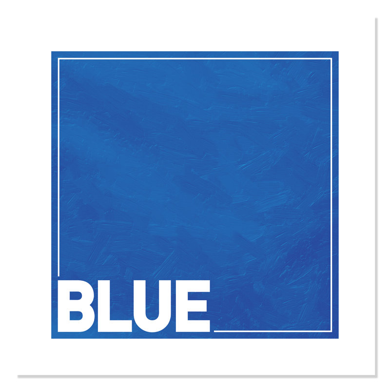 Impression sur papier bleu roulé, H 36 po x l 36 po x P 1 po