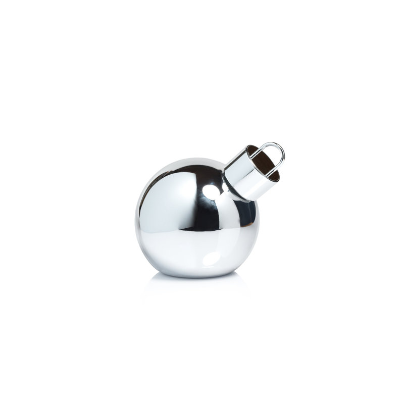 Ornement boule en verre, H 7,75 po x l 7,75 po x P 7,75 po, Argent