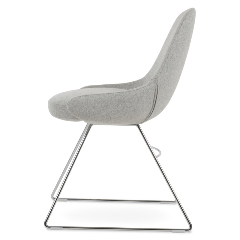Chaise salle à manger en fil Gazel, Gris clair, Noir