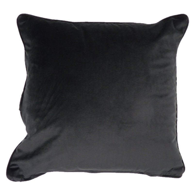 Glenford Geometric Square Throw Pillow Cover, Black