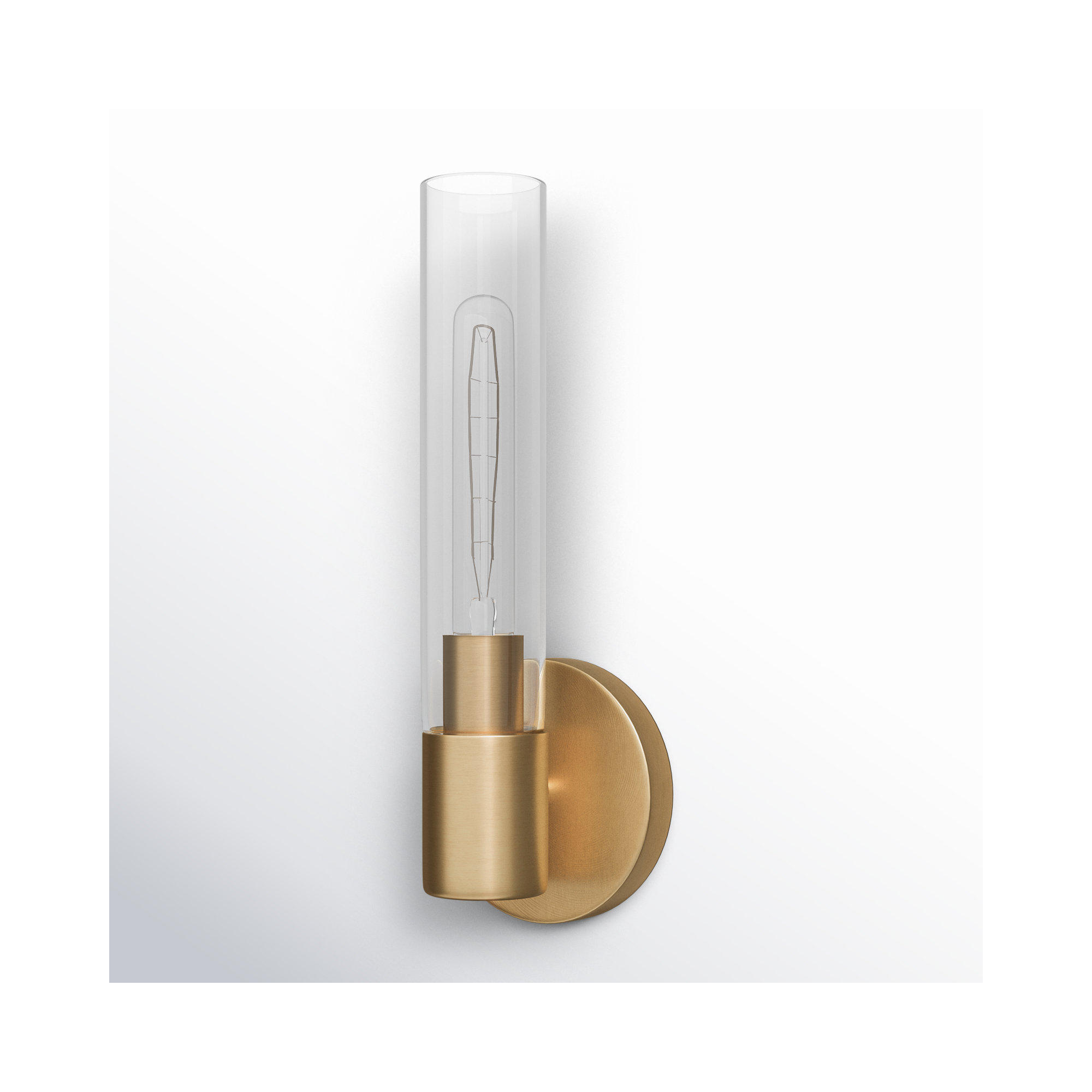 Single Transparent Dimmable Bath Sconce, Gold