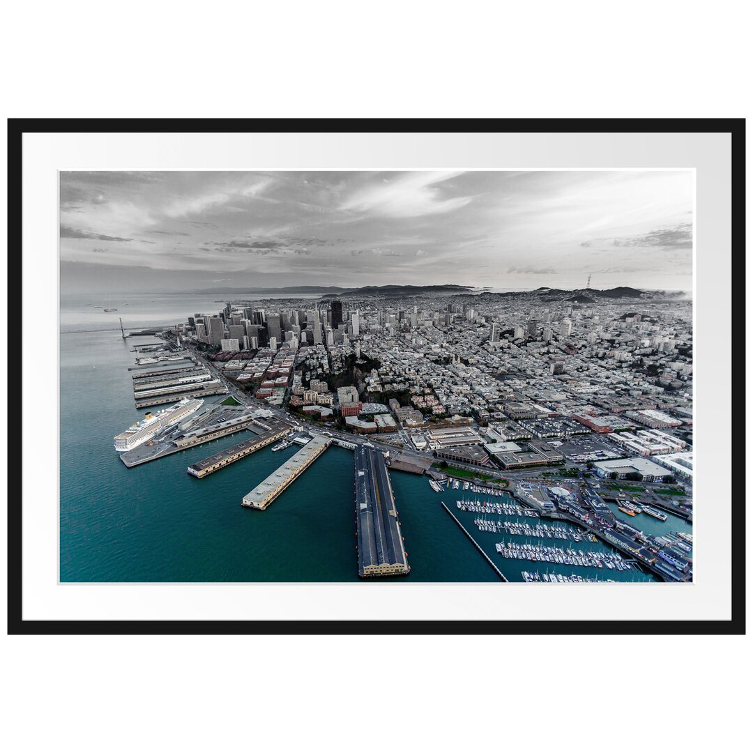 San Francisco bei Sonnenuntergang Gerahmter Fotokunstdruck Poster