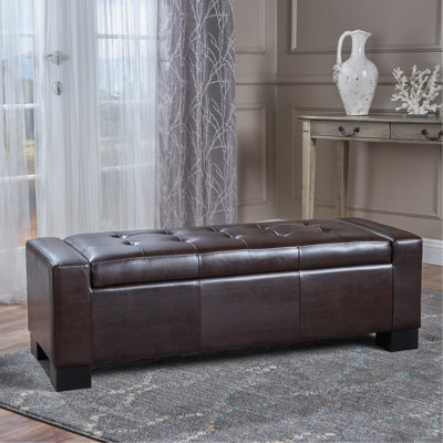 Banc de rangement en similicuir Helki