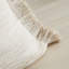 Florin Beige Square Throw Pillow Cover
