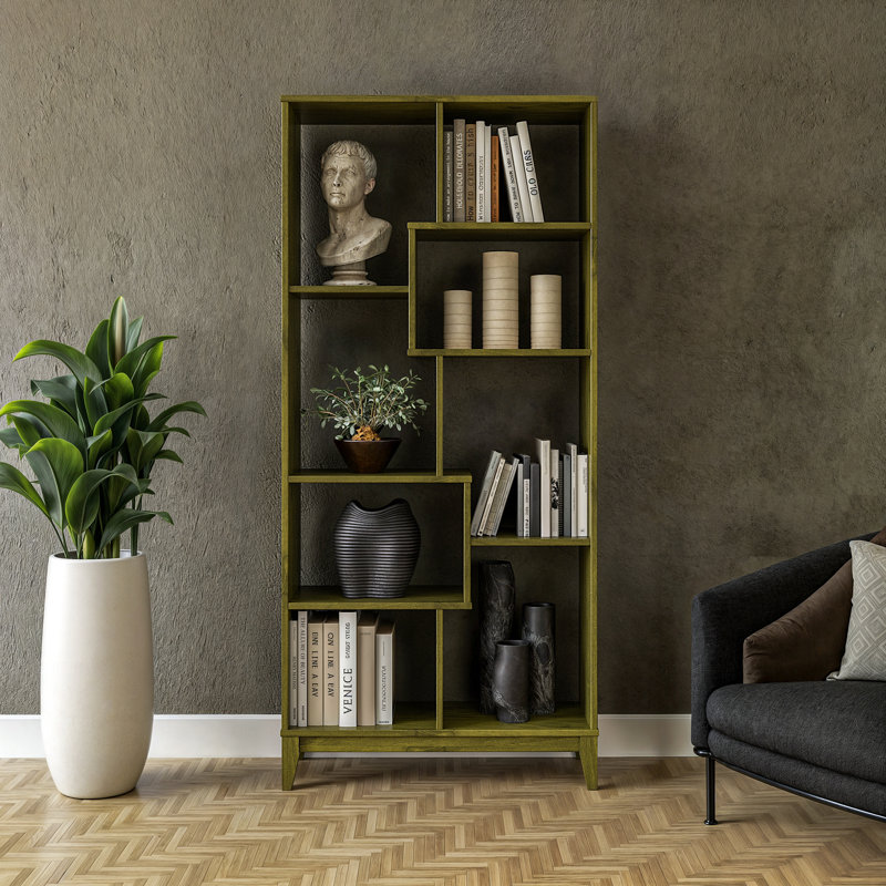 Bibliothèque en bois massif Geometrix, Olive Grove - vert