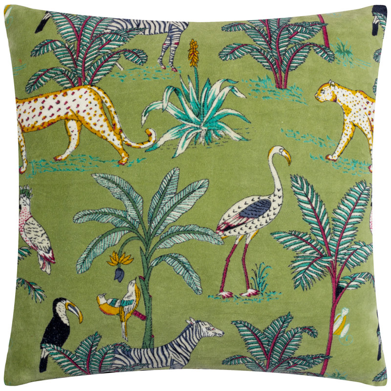 Blerton Floral Square Cushion, Navy, Polyester