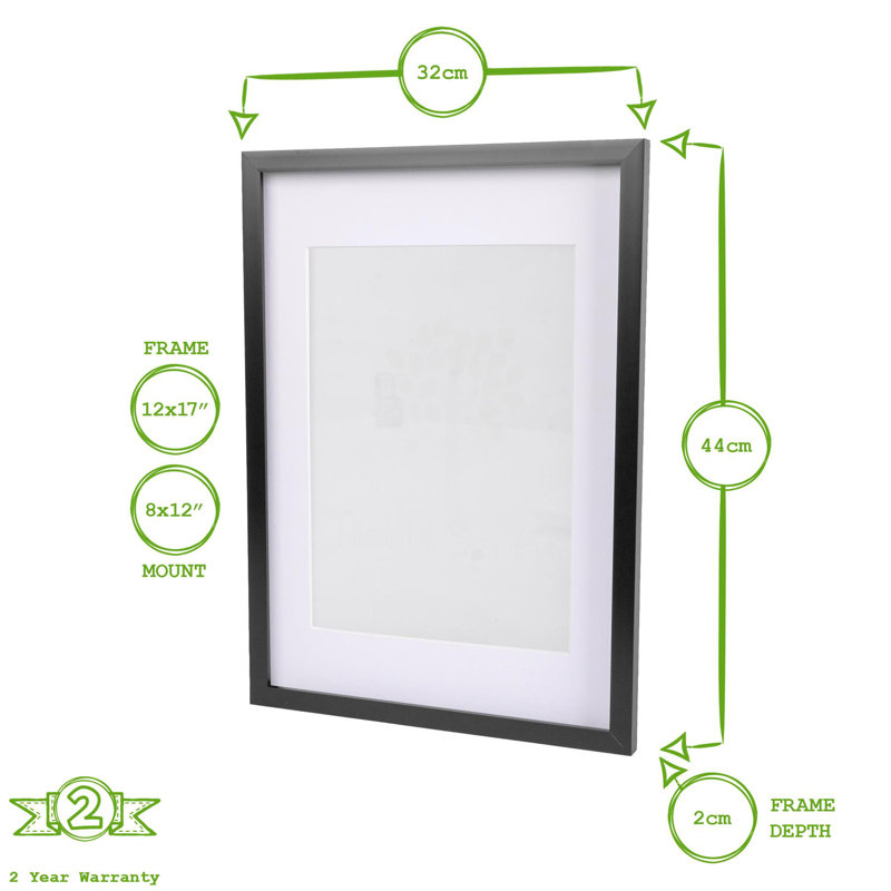 Photo Frames with A4 Mount - A3 (12" x 17") - White/White