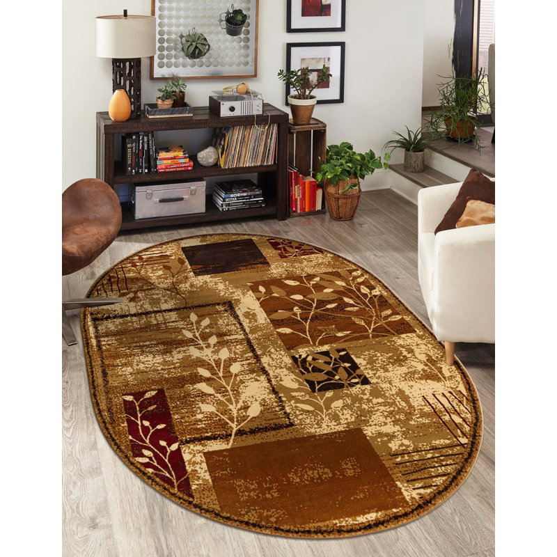 Floral Area Rug, Oval 238.8cm x 304.8cm
