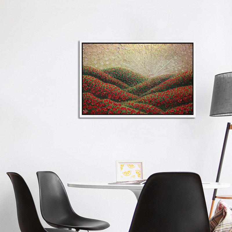 Hidden Hills - Gold Red by Nada Khatib - Gallery-Wrapped Canvas Giclée on Canvas, White Framed, 101.6 cm H x 66.04 cm W