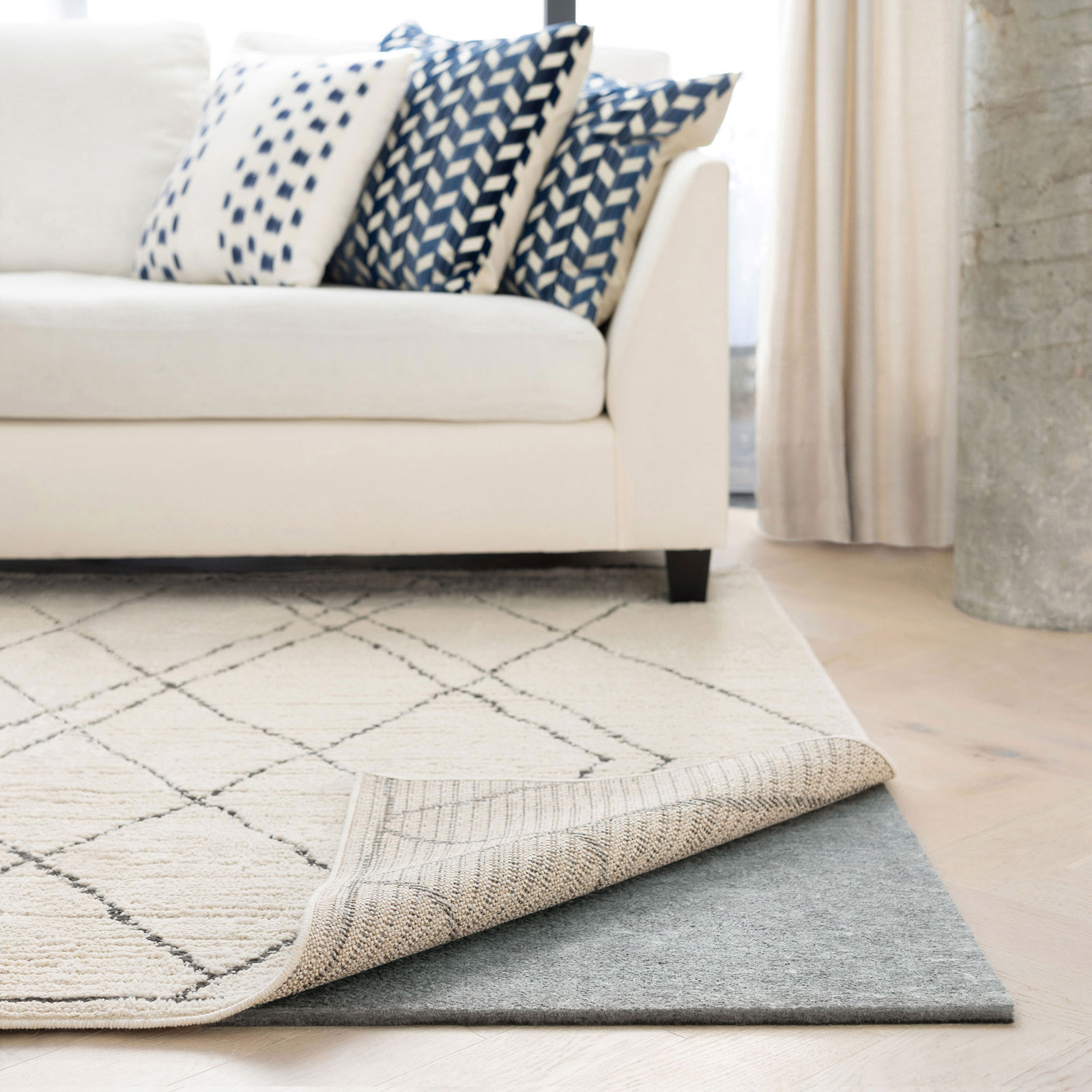 Classic Non-Slip Felt & Rubber Rug Pad, Rectangle 5' x 7', 0.50"