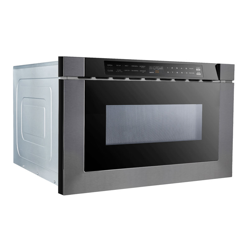 Built-In Microwave Drawer, Black Stainless