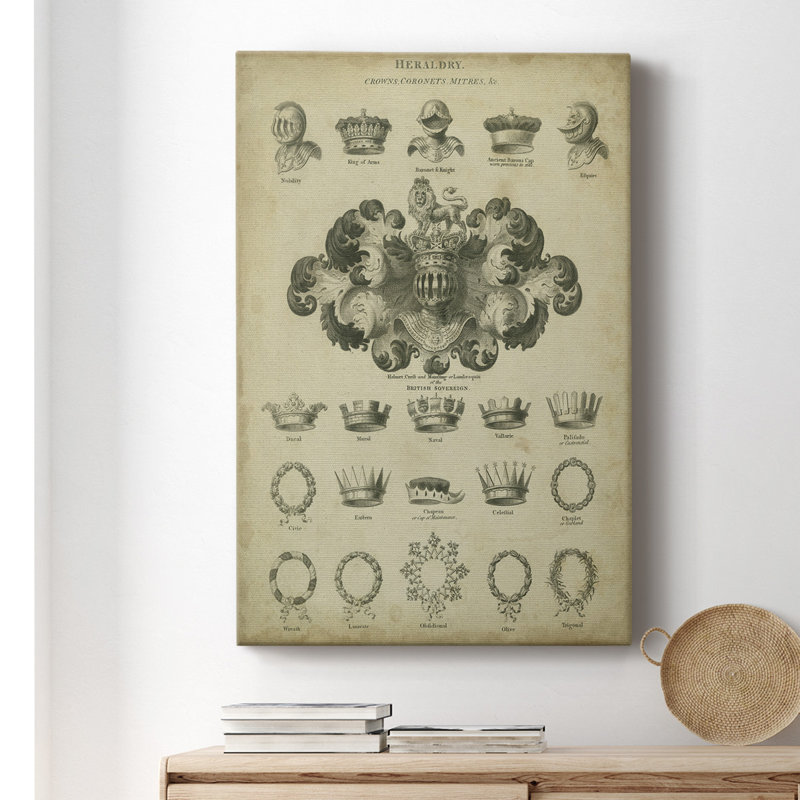 Heraldic Crowns and Coronets I - peinture sur toile tendue, H 18 po x l 12 po x P 1 po