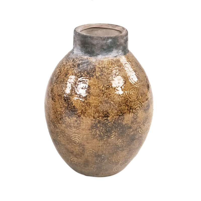 Anisca Stoneware Table Vase, 10.5" H x 7" W x 7" D