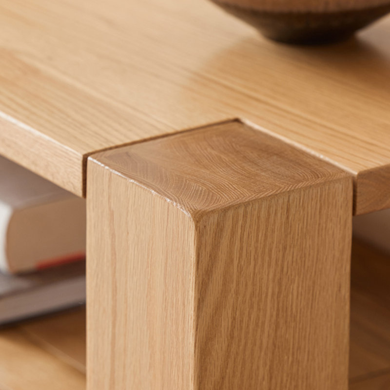 Meuble télé minimaliste en bois massif de style américain, H 17,72 po x l 70,87 po x P 16,54 po
