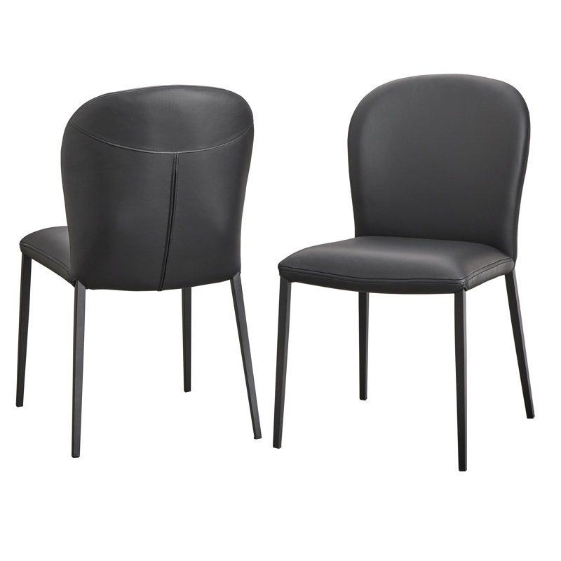 Katherine Leather Dining Chair, Black