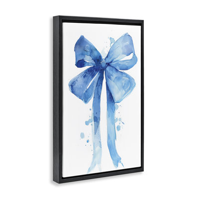 Cadre flottant Blue Bell Bow Illustration, design par LSR Design Studio
